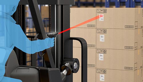 Einsatzgebiet Keyence Scannen direkt vom Stapler
