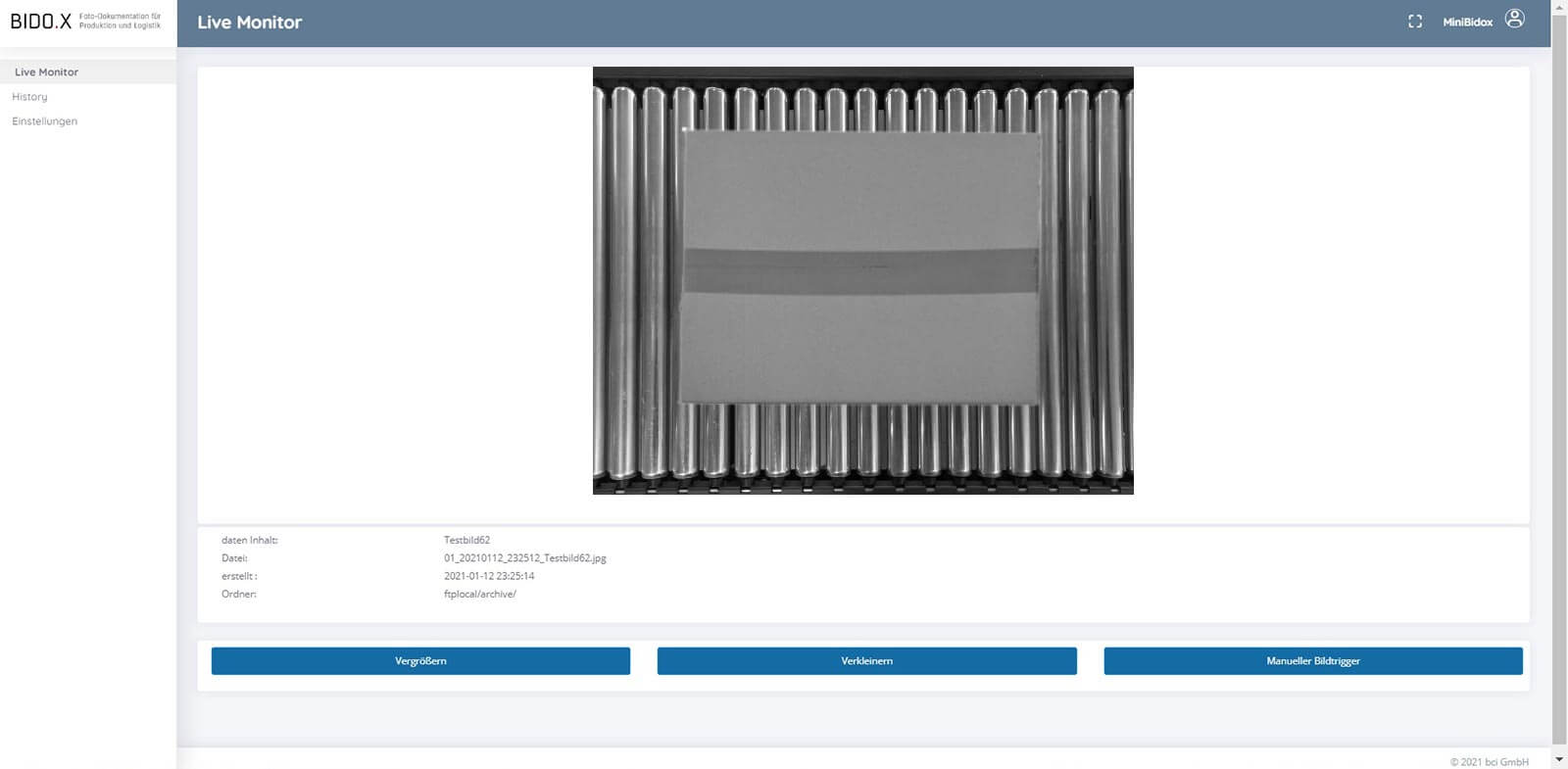 BIDO.X Screenshot der Anwendung - Live Monitor V4