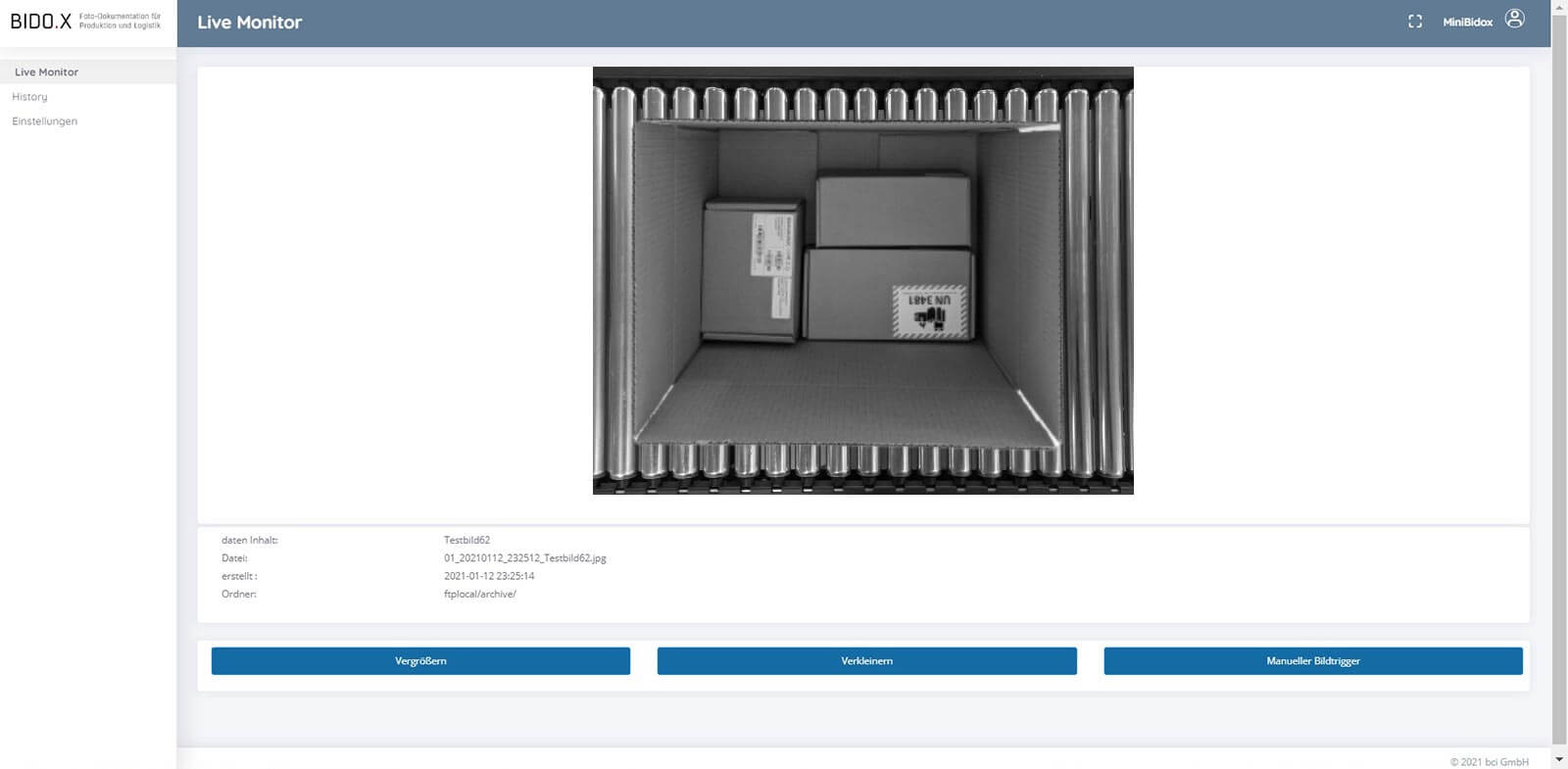 BIDO.X Screenshot der Anwendung - Live Monitor V7