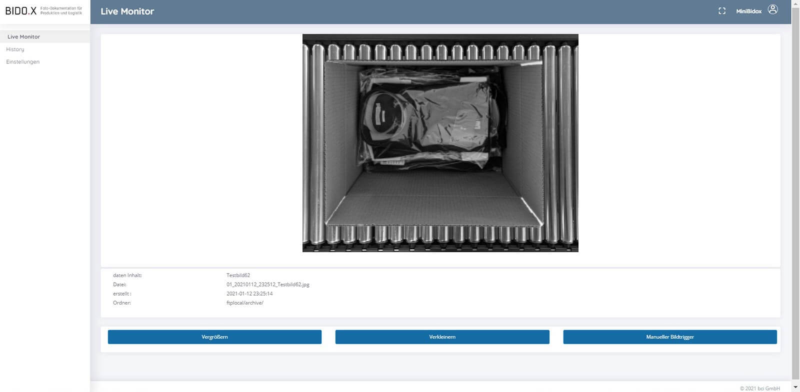 BIDO.X Screenshot der Anwendung - Live Monitor V8