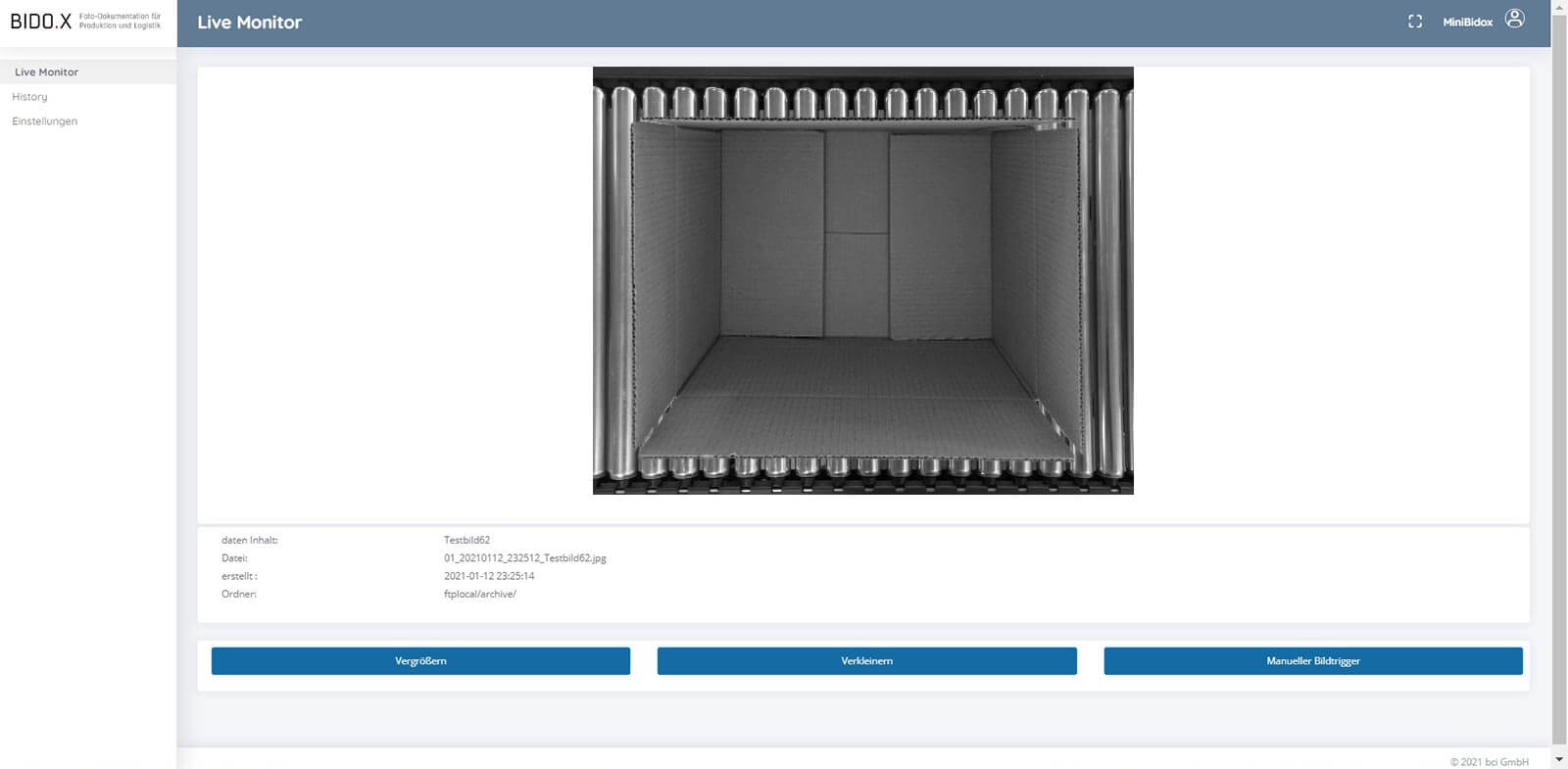 BIDO.X Screenshot der Anwendung - Live Monitor V9